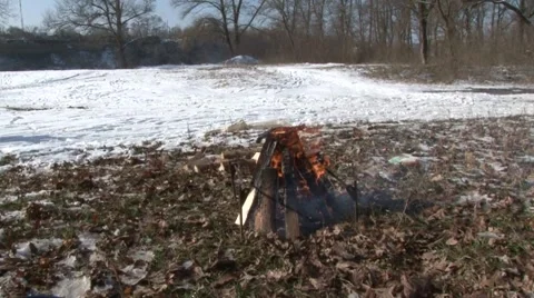 Burning wood Stockbeeldmateriaal 1104716