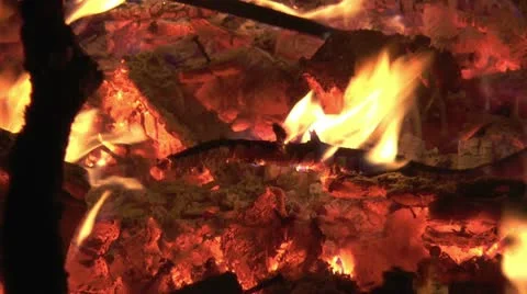 Burning wood Stock Footage 22325732
