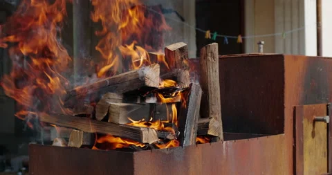 Burning wood Stock Footage 132313456