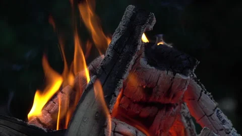 Burning wood Stock Footage 157124398