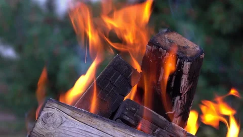 Burning wood Stock Footage 157125100
