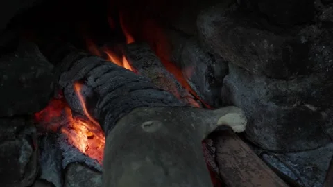 Burning Wood Stock Footage 292615684