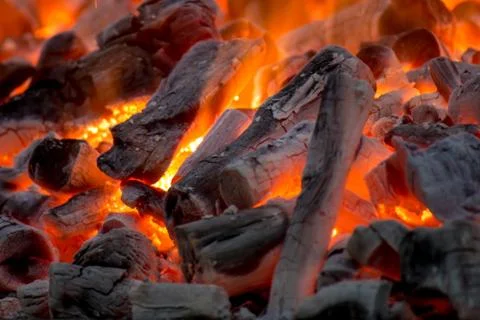 Burning wood Stock Photos