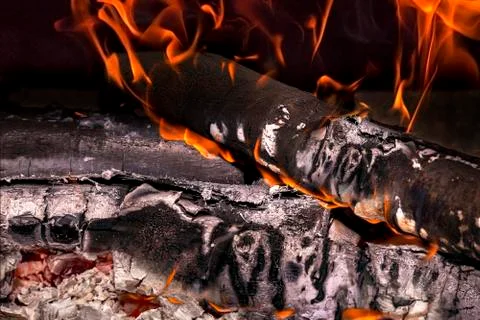 Burning wood Stock Photos