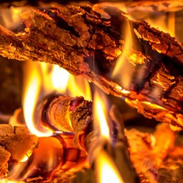 Burning wood Stock Photos