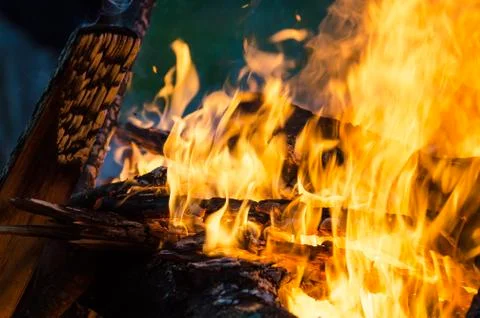 Burning wood Stock Photos
