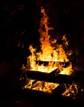 Burning wood Stock Photos