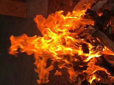 Burning wood Stock Photos
