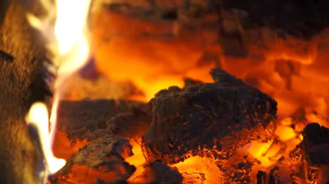 Burning wood with sound Stock Footage 34808838