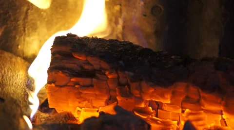 Burning wood with sound No2 Stock Footage 34808445