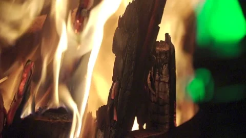 Burning woods in campfire close-up, Stock Footage 133775248