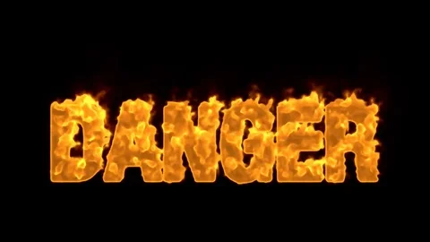 Burning word 'Danger' on black background Stock Footage 76827875