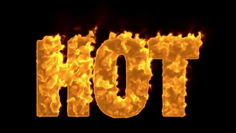 Burning word 'Hot' on black background Stock Footage 76622841
