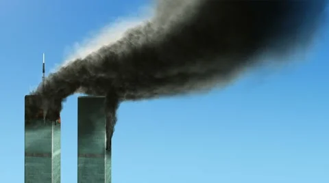 Burning WTC buildings 4K - loop 動画素材 52313956