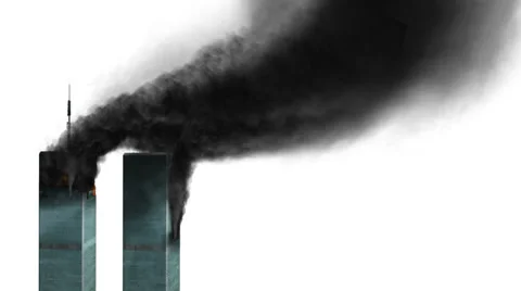 Burning WTC buildings loop + alpha channel Video stock 29158508