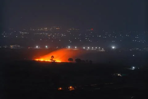 BurningStrawStubble Stock Photos