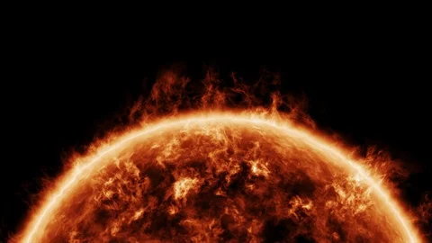 Burnining sun close view animation loop Stock Footage 124664006