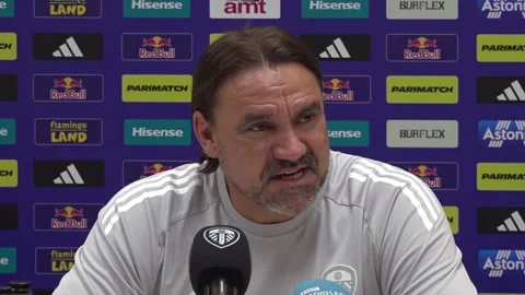 Burnley v Leeds: Daniel Farke press conference Stock Footage 319107219