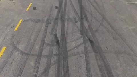 Burnout damaged road surface Stock Footage 211801001