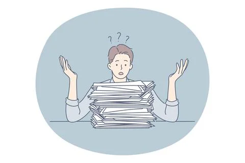 Burnout, overload, overwork concept Illustrazione stock