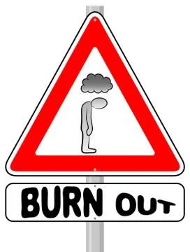 Burnout warning sign Stock Illustration