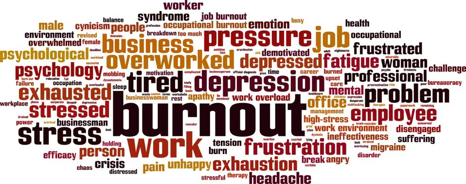 Burnout word cloud Stock Illustration