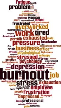 Burnout word cloud Stock Illustration
