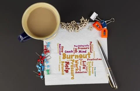 Burnout word cloud Stock Photos