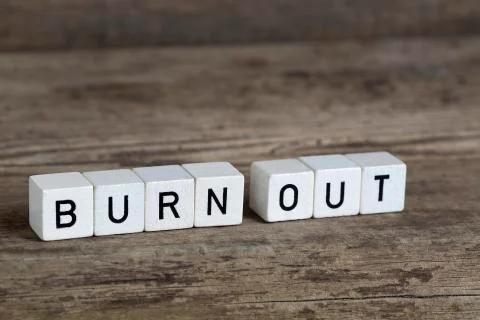 Burnout, written in cubes Stock Photos