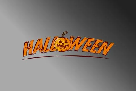 Burnt Ash Subtle Gradient with Hand-Drawn Halloween Doodle Stock Illustration