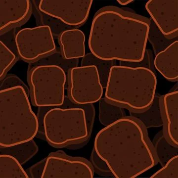 Burnt bread pattern seamless. Spoiled toasted toast background. Food vector t Illustrazione stock
