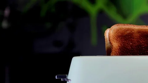 Burnt bread in a toaster. Highly toasted bread in a toaster. 動画素材 124514237