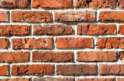 Burnt brick wall Foto stock