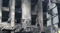 Burnt building of trade union in Kiev, Ukraine HD Footage