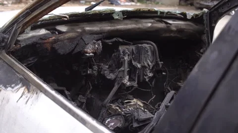 Burnt car. Stock Footage 203735060