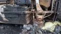 Burnt car lying on its side HD Footage