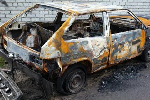 Burnt car Stock Photos