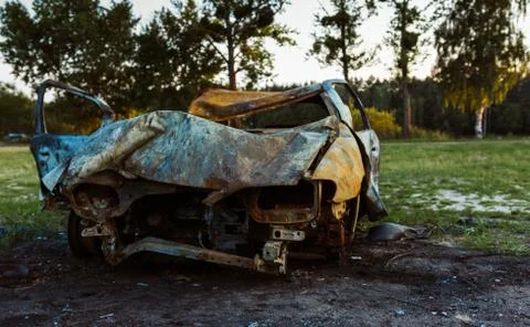 Burnt car Stock Photos
