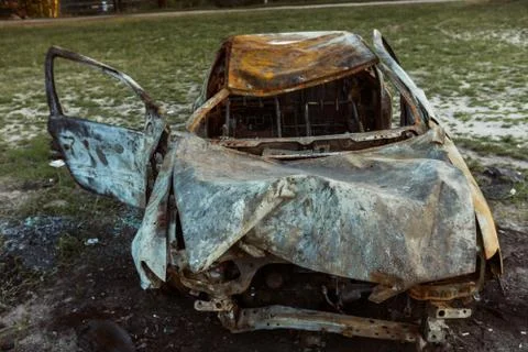 Burnt car Stock Photos