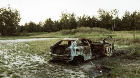 Burnt car Stock Photos