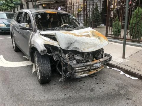 Burnt car Foto stock