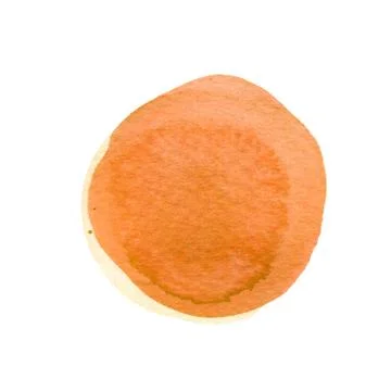 Burnt carrot orange circle shape with space for text. Watercolor yellow round Stock Illustration