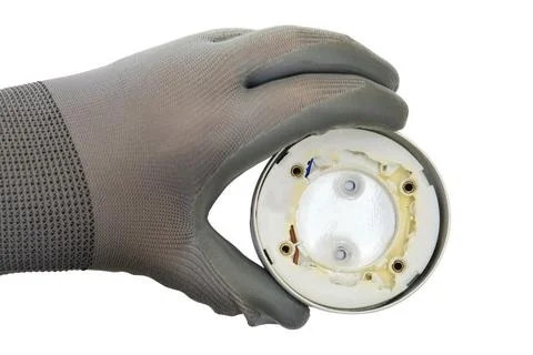 Burnt ceiling light bulb holder with broken plastic, isolated on a white ba.. Stock Photos