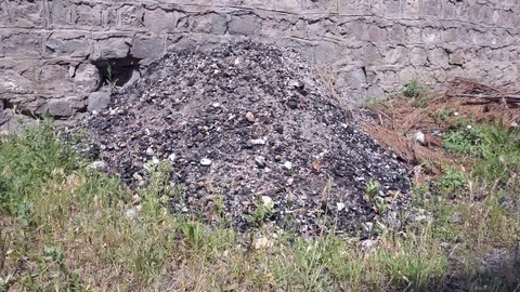 Burnt coal remains Stock Footage 110686758