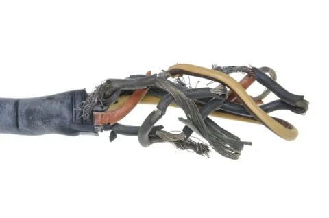 Burnt electrical cable Stock Photos