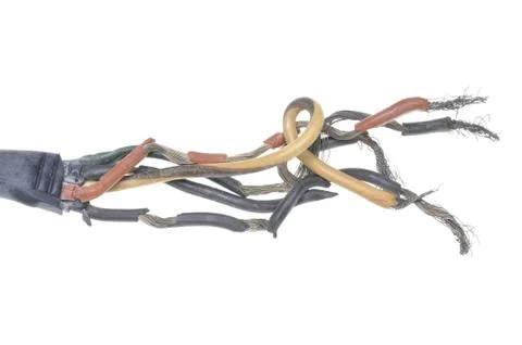 Burnt electrical cable Stock-Fotos