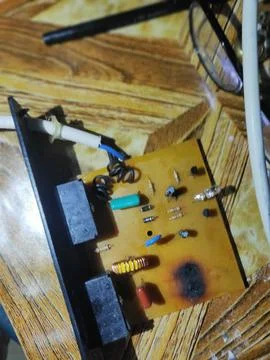 Burnt electronic components Stock Photos