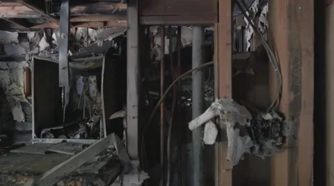 Burnt House Interior Stockbeeldmateriaal 43090041