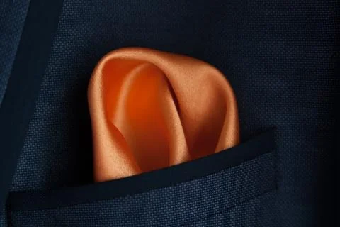 Burnt orange handkerchief in a pocket Stock Photos