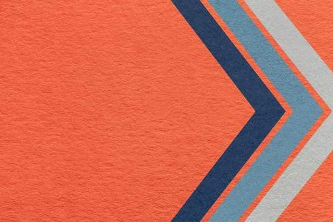 Burnt orange paper texture background with blue chevron corner stripes and .. Stock Illustration